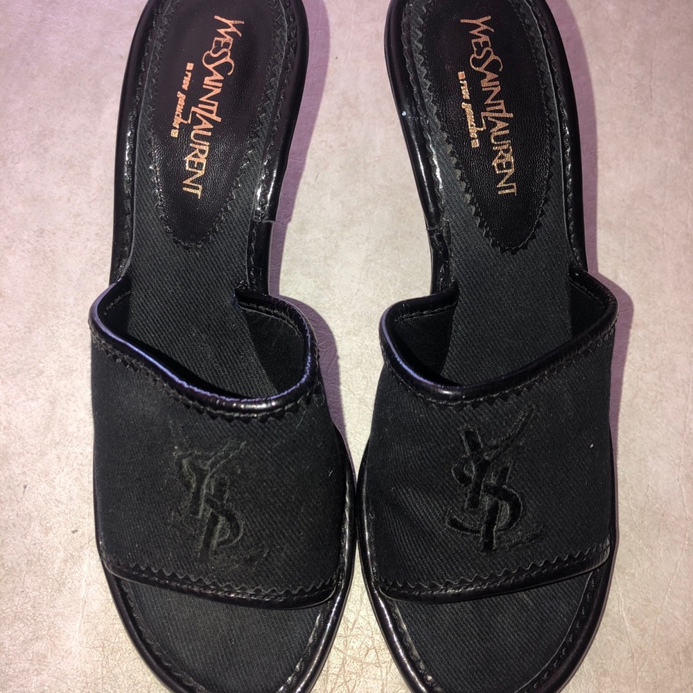 Black YSL heels